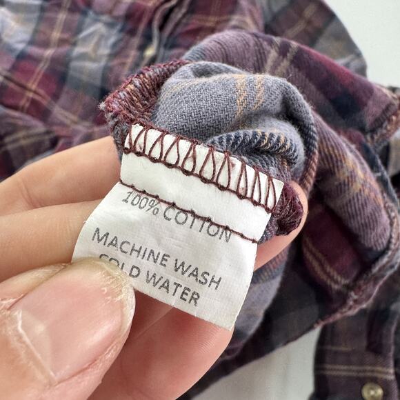 Brandy Melville Shirt Womens Small Red Plaid Flannel Button Up 100% Cotton - Picture 4 of 6